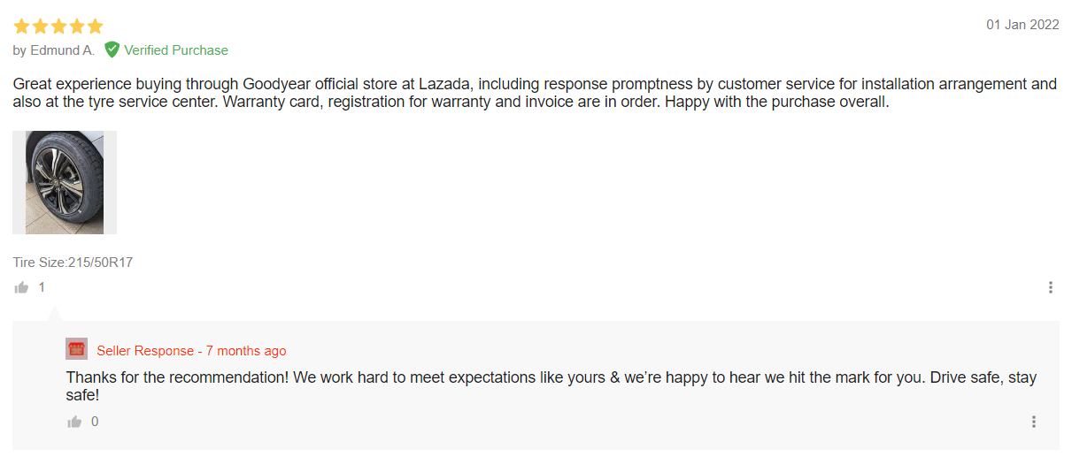 Goodyear - Reviews management